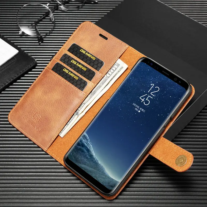 DG. MING винтажный Чехол кошелек для Samsung Galaxy S8 Plus 2в1 Магнитный съемный кожаный чехол