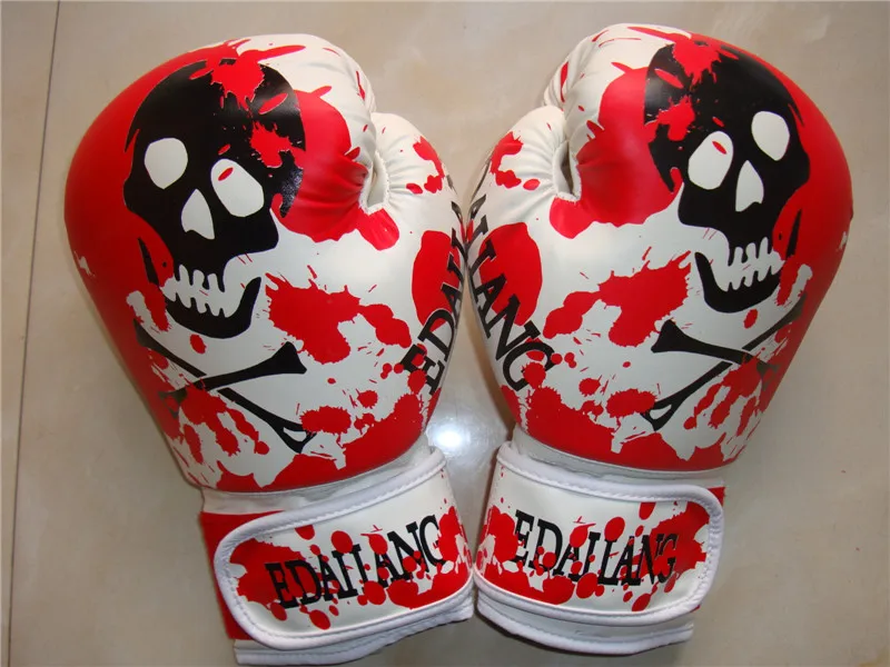 Luvas Box Red 10 унц. Череп Taekwondo Kungfu Muay Thai Mitts мужские женские перчатки для бокса