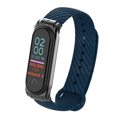 Dark Blue band 4 3 Металлический браслет из нержавеющей стали mi Band 4 Модный Цветной ремешок из углеродного волокна для mi Band 4 3 Xiaomi mi Band 4 сменный Браслет - Цвет: Dark Blue band 4 3