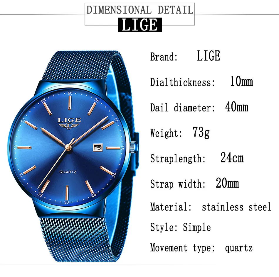Lige, мужские часы, часы, Топ бренд, роскошные женские часы, relogio elogio nibosir north edgewatch, инструменты, reloj, женские часы