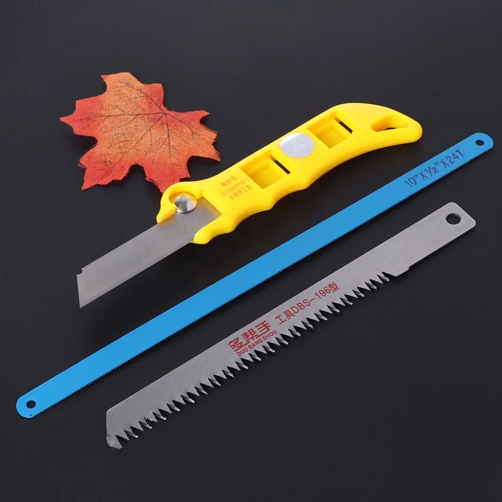 OOTDTY 10&quot 3 In 1 Mini Saw Easy Release Aluminum Hacksaw Fine-toothed with Rubber Handle Hand Tool | Инструменты