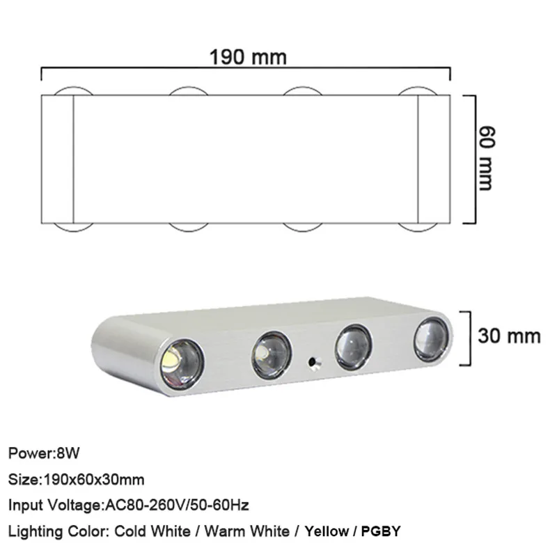 Светодиодная подсветка стены and down light modern минималистский интерьер зеркало