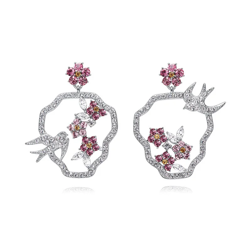 ARMNVNV медные ювелирные изделия гвоздики для женщин Элегантные Кристаллы птица