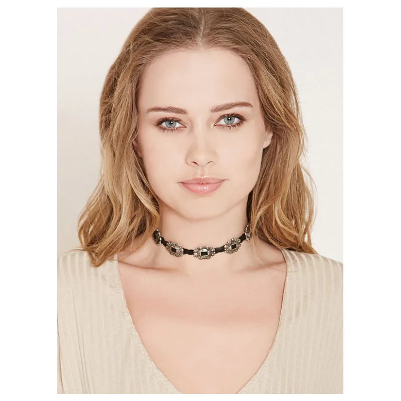 Цветок Резной Кулон Крутящий Момент Ожерелье Кожа Витой Старинное Серебро