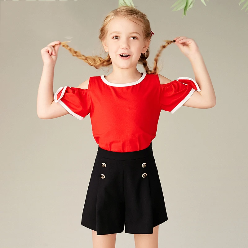 

Short-sleeved White T-shirt for Girls and Adolescents