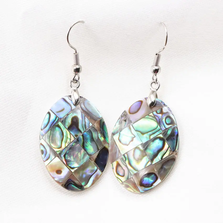 Fashion Earring for Women Natural Abalone Shell Drop Earrings Metal Charms Paua Shells Dangle Eardrop Jewelry Gift A716 | Украшения и