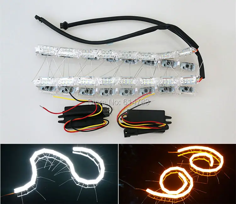 Новый стиль потока! Двухцветная белая/Янтарная гибкая светодиодная лента с