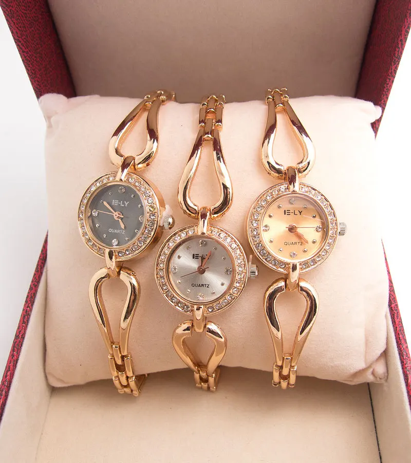 

Top Brand Rose Gold Bracelet Watch Women Ladies Crystal Dress Quartz Wrist Watch Relogio Feminino Reloj Mujer E059