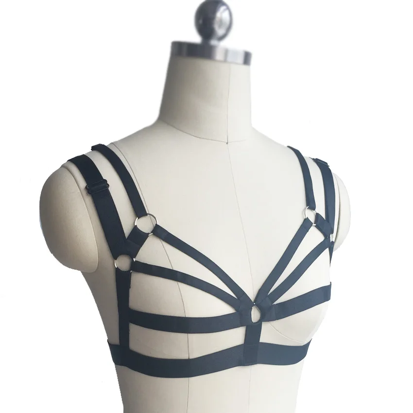 New Handmade harness cage Harajuku Gothic body black bondage bra fantasias sexy erotic | Женская одежда