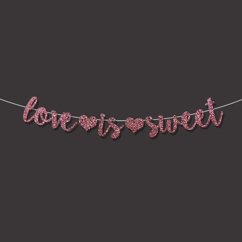 Love is sweet с сердцем Свадебный баннер табличка свадебный душ реквизит для фотосессии девичник вечерние украшения обручение золотой блеск декор