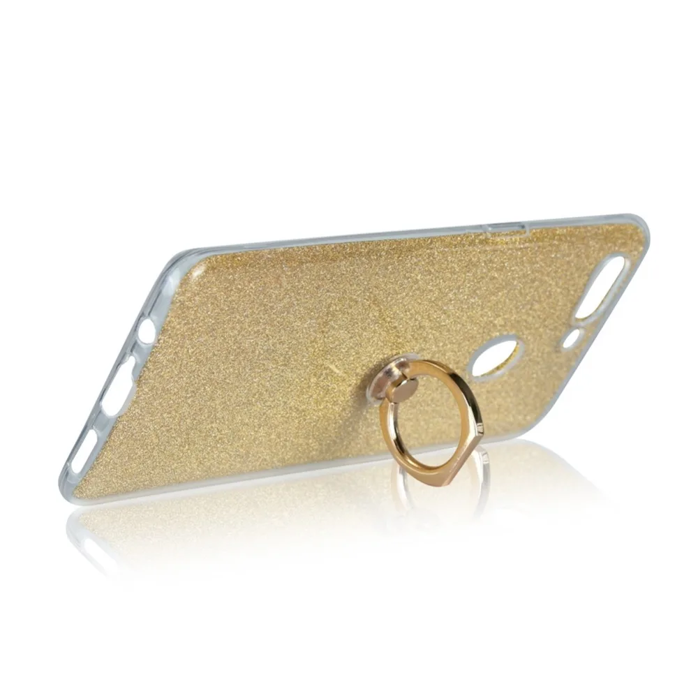 Чехол для OPPO R15/R15 Pro/R15 Dream мягкий TPU с кольцом пальца подставкой блестящий чехол