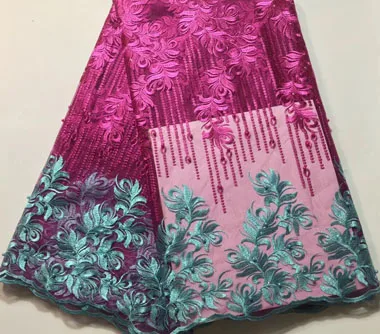 2019 Latest French Nigerian Laces Fabrics High Quality Tulle African Fabric Wedding Lace HLL3245 | Дом и сад