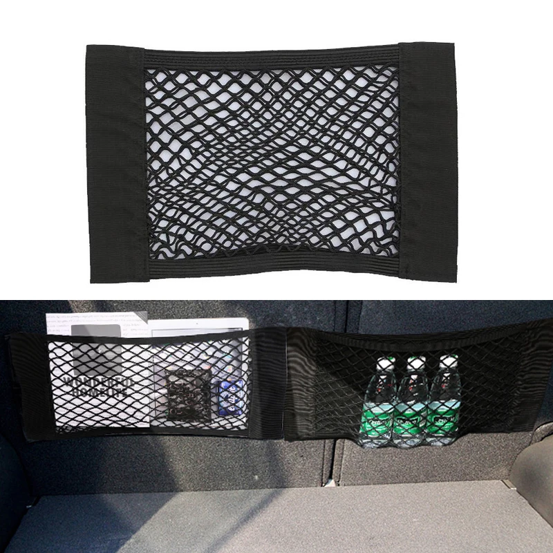 

Car organizer Trunk Storage Box Bag Mesh Net Bag Car Styling Luggage Magic Sticking Holder Pocket auto Sticker car accessories