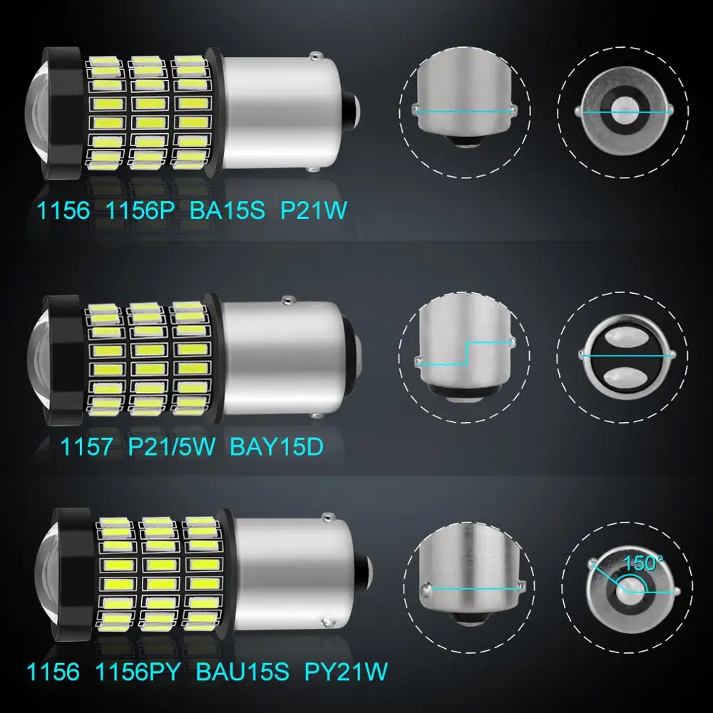 Светодиодная лампа 2 шт. 1156 P21W PY21W P21/5W BA15S BAU15S 1157 BAY15D R5W R10W|Сигнальная лампа| |