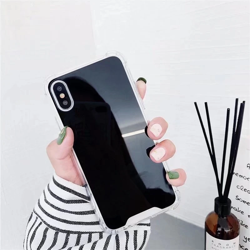 2018 телефон чехлы для iPhone 7 8 плюс TPU сзади защиты чехол X 6 s крышка отражают девчушки