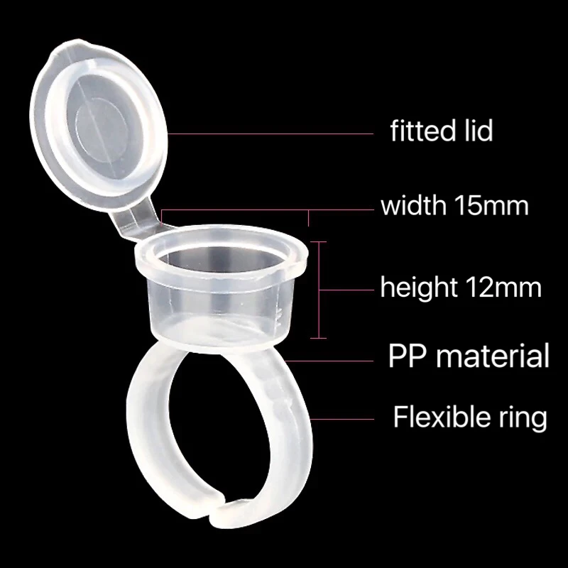 50pcs/lotPermanent Makeup Tools Best Selling Eyelash Extend Ring Cup Tattoo Ink Equipment Microblading Pigment Holder | Красота и