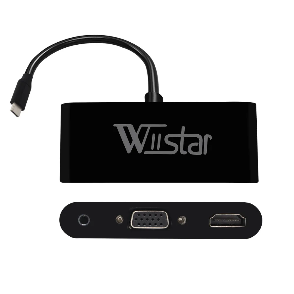 Преобразователь типа C USB 3 1 Type к HDMI VGA 5 мм аудио адаптер с 0 для передачи данных