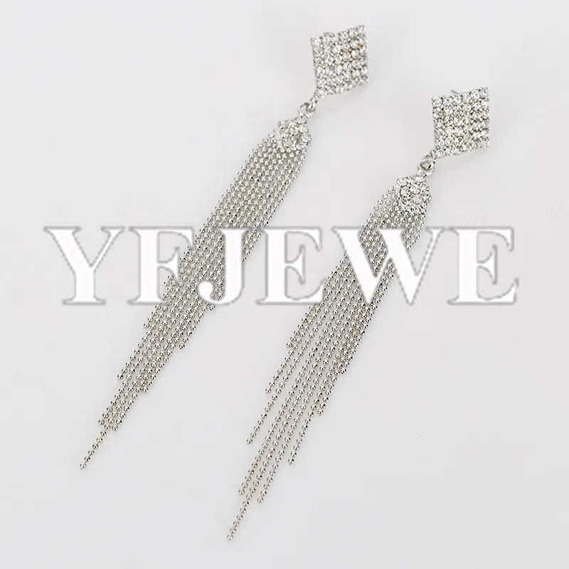 Роскошные посеребренные серьги подвески YFJEWE цвета шампанского из проволоки с