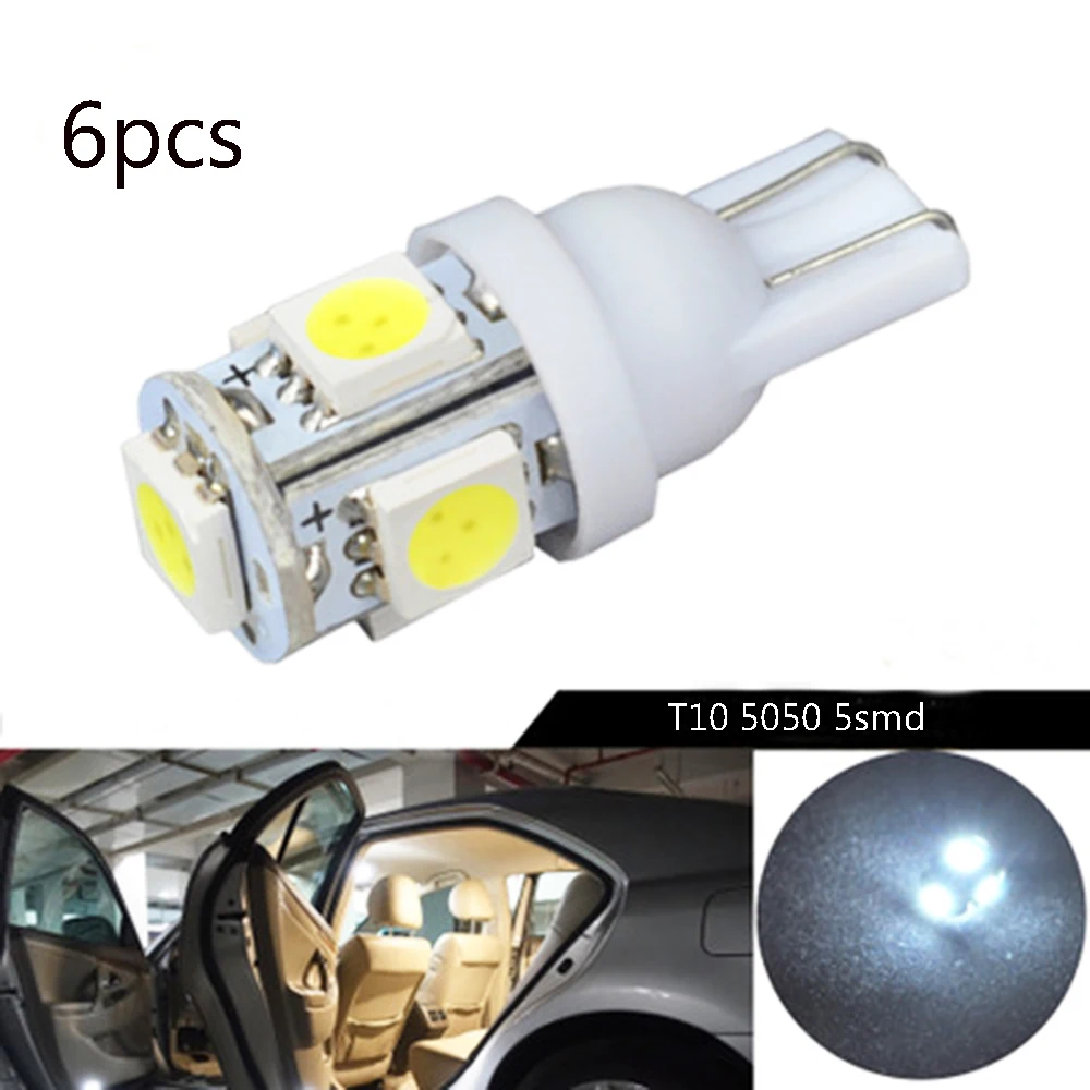 YSY 6 шт. супер яркие 194 168 2825 T10 5-SMD белые синие розовые 5050 светодиодный