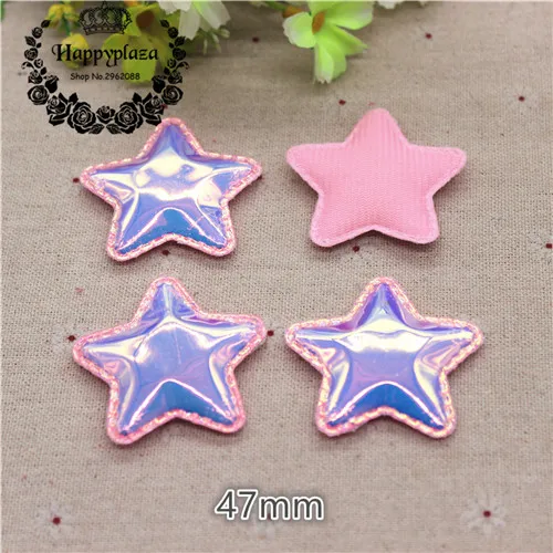 pink 12pcs 12 шт. Блестящий AB ПУ ткань мягкий Звезда Форма патчи Аппликации для одежды Аппликации волос шляпа декоративный орнамент DIY - Цвет: pink 12pcs