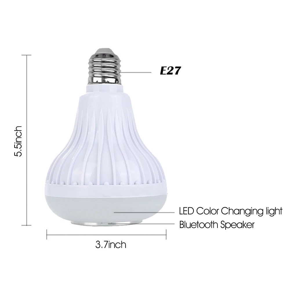 Умная E27 RGB Bluetooth Колонка Светодиодная лампа 12 Вт музыка игра диммируемая
