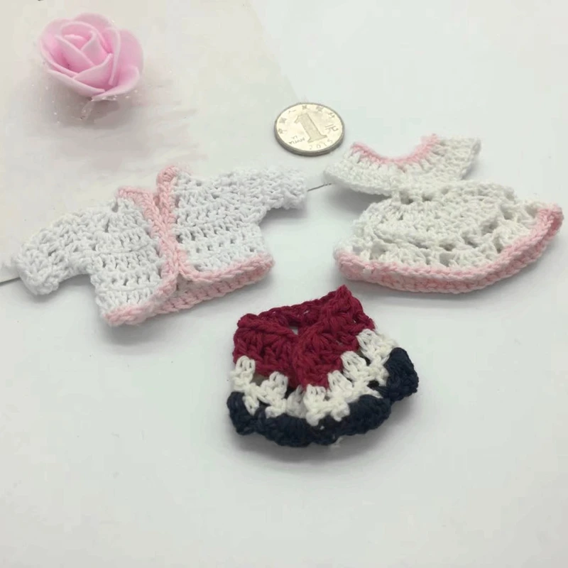 2 шт. мини вязаная одежда юбка орнамент DIY кукла декоративные принадлежности чехол для телефона сумка украшения для одежды ручной работы ремесло материал