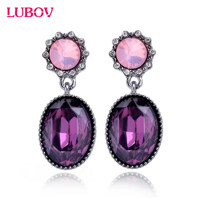 19 Цвета опал Серьги гвоздики сверкающих Элегантный Прекрасный пистолет черный