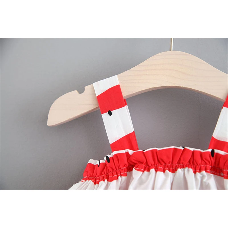 Арбузное платье для маленьких девочек с шляпой летнее принцессы vestidos милое