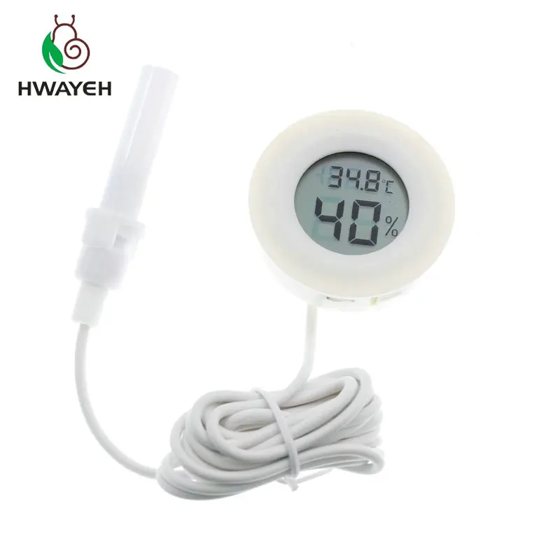 Мини гигрометр для измерения влажности белый круглый Измеритель температуры и