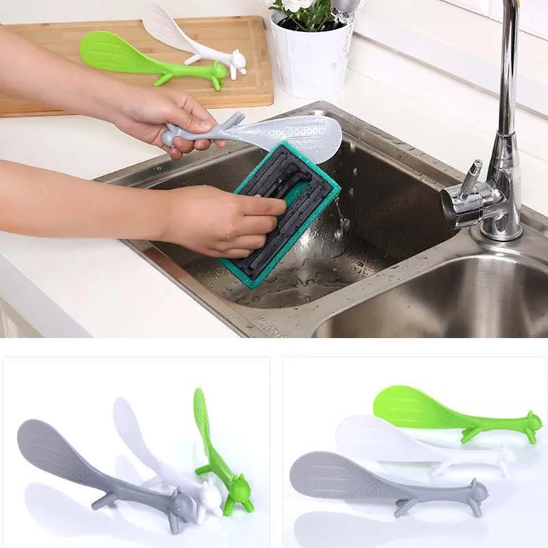 Креативный стоячий шпатель для риса в форме белки антипригарная ложка пищевой