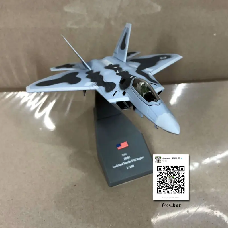 Амер 1/100 весы военная модель игрушки ВВС США F 22 Raptor Истребитель литой
