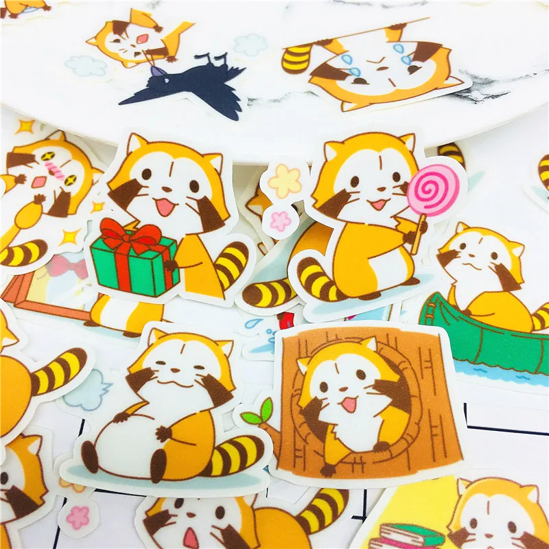 

38 PCS Cartoon civet cat life Stickers Crafts And Scrapbooking stickers book Student label Decorative sticker DIY Stationery