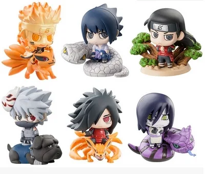 6 шт./лот см фигурки аниме Наруто игрушки Sasuke Kakashi Sakura Gaara Itachi Obito Madara Killer Bee