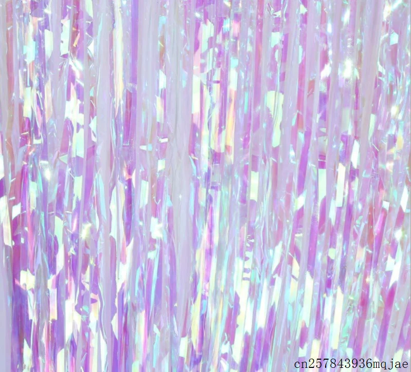 50 шт. блестящие занавески для дождя цвета радуги металлическая бахрома из фольги