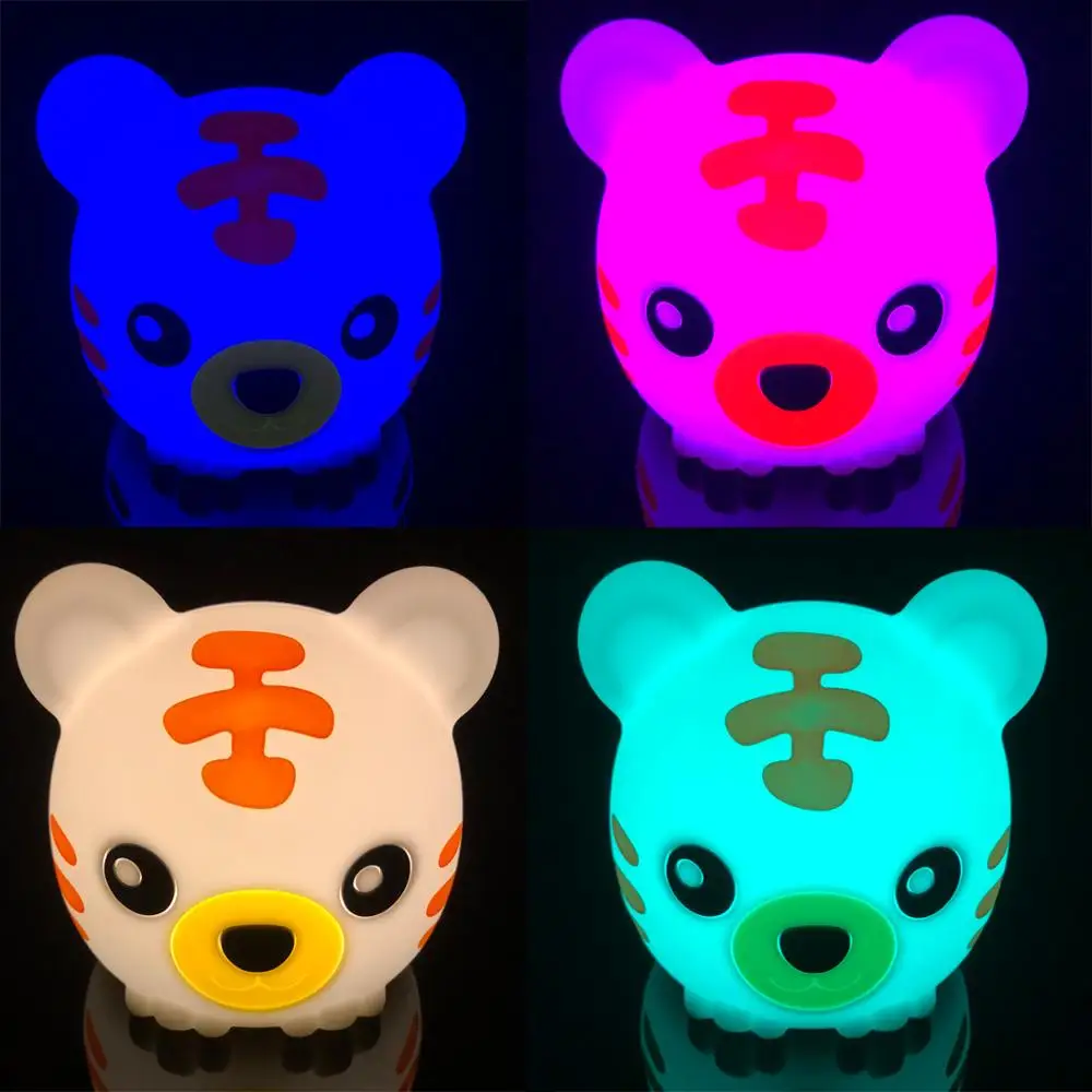 Тигровый ночник для детей Kawaii Animal 7 цветов меняющийся Детская Светодиодная лампа