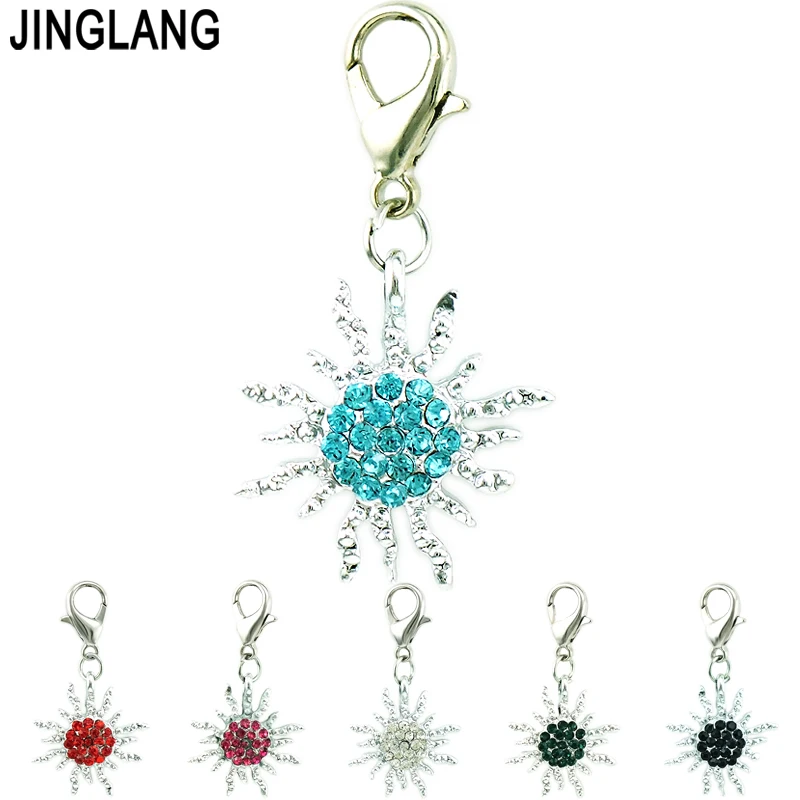JINGLANG Оптовая Продажа Модные Амулеты с застежкой Омаров 6 цветов горный хрусталь