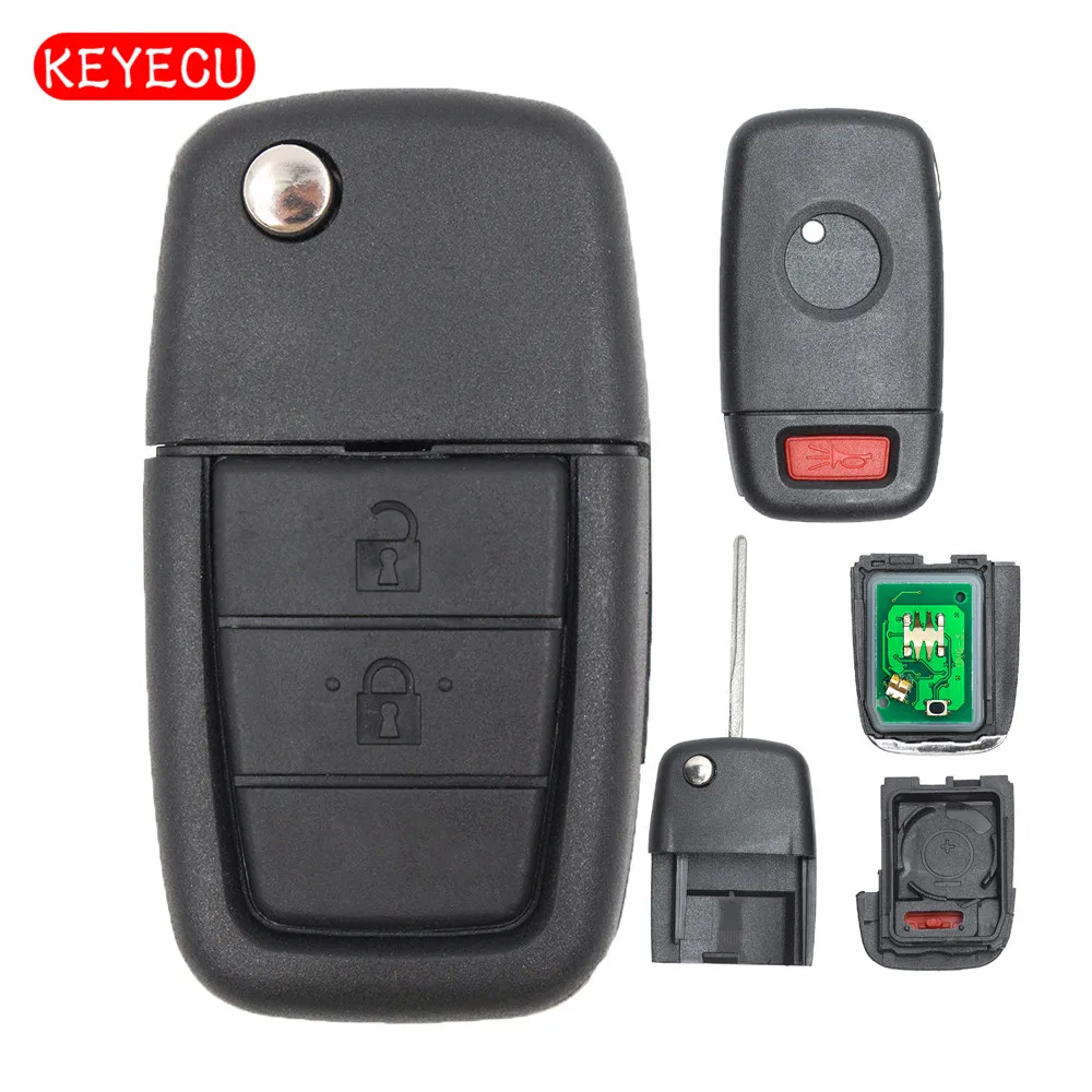Keyecu полный дистанционный флип брелок 2 кнопки + паника 433 МГц ID46 чип для UTE Holden VE