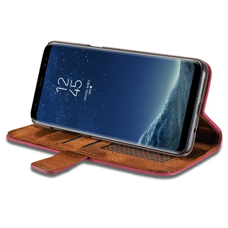 Дышащий винтажный кожаный флип-чехол для Samsung Galaxy S10 S8 S9 Plus S10e S7 edge Note 9 8 A8 A6 J6 A7 2018