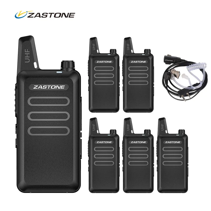 6pcs Zastone X6 Mini Walkie Talkie Portable Radio cb Radio UHF 400-470MHZ Radio Communicator Radio Transceiver with headsets