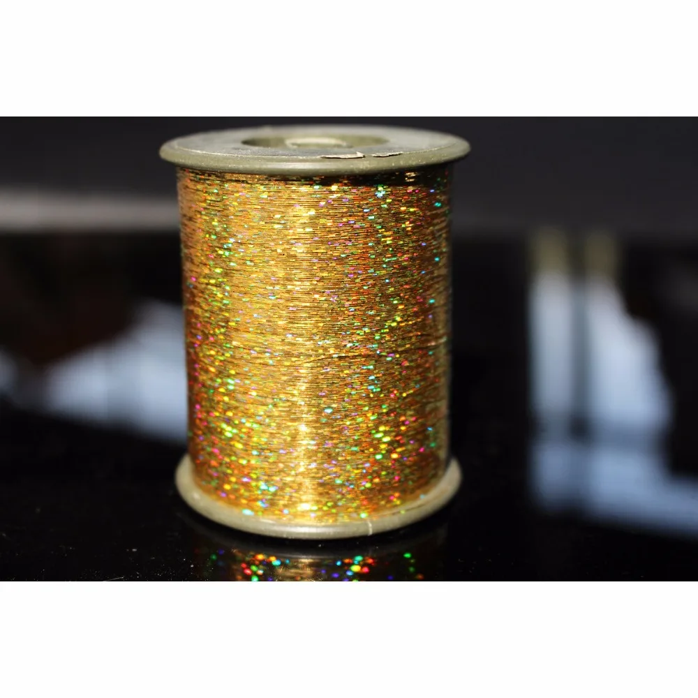 Tigofly 1 Spool 7000m 0.3mm Flashabou Holographic Tinsel Laser Flat Mylar Tinsel Sparkle Crystal Flash Trout Fly Tying Materials
