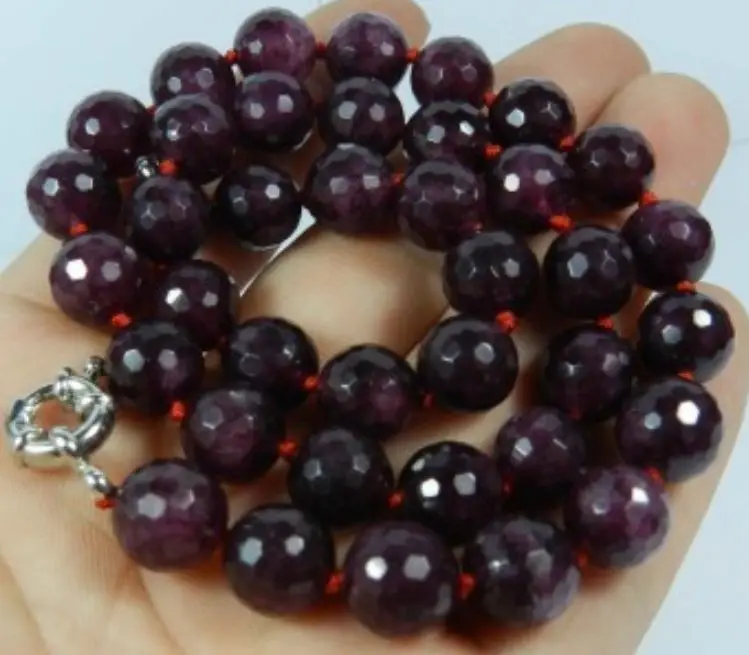 Женский подарок Слово Любовь 10 мм граненый красный гранат бусы ожерелье 18