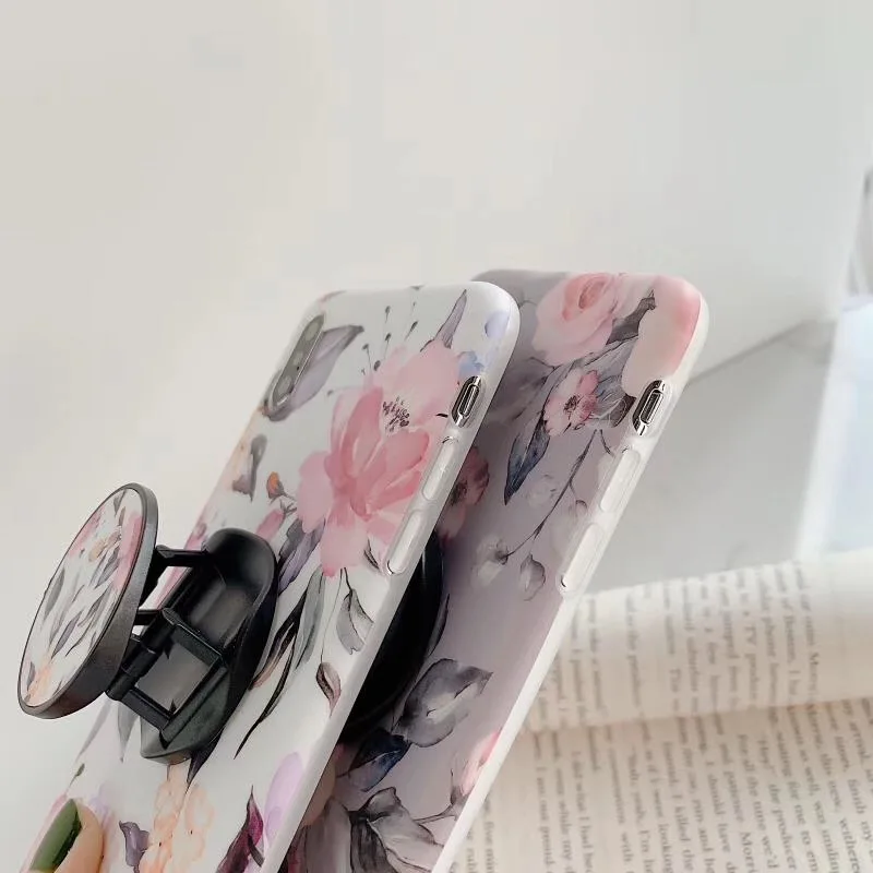 Ретро цветок растения цветы кронштейн чехол для телефона iphone X XS Max XR 7 6 6s 8 Plus