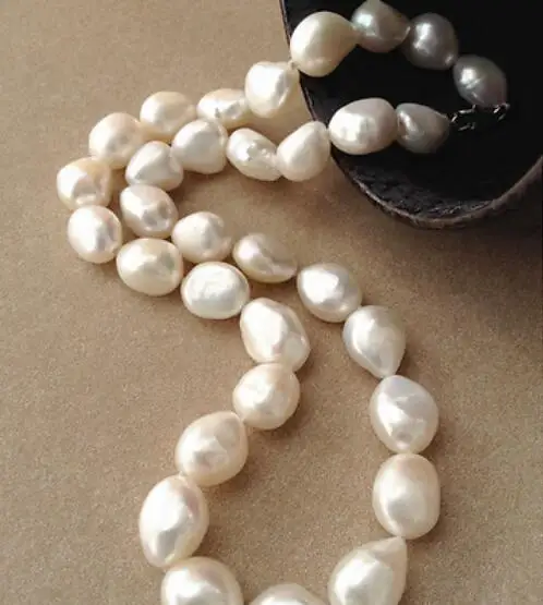 gorgeous 11-12 mm baroque white pearl necklace 18inch 36&quot | Украшения и аксессуары
