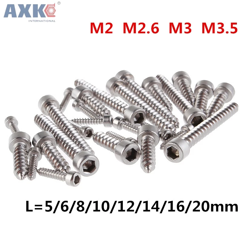 AXK 50 шт. M2 M2.6 M3 M3.5 HA Никелированная Шестигранная головка цилиндра колпачок винт
