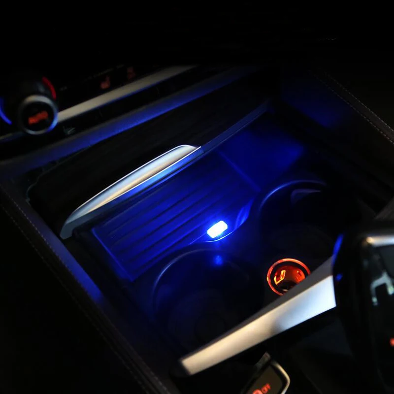 Car Styling Cup Holder storage box light-USB auto Decorative For Audi A1 A3 A5 A4 A6 A7 A8 S3 S4 S5 S6 S7 Q3 Q5 Q7 TT R8 B5 SQ5 |