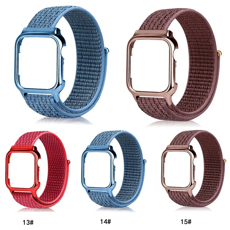 Нейлоновые ленты 40 мм 44 + защитный чехол для Apple Watch 4 3 браслет Ремешки часы