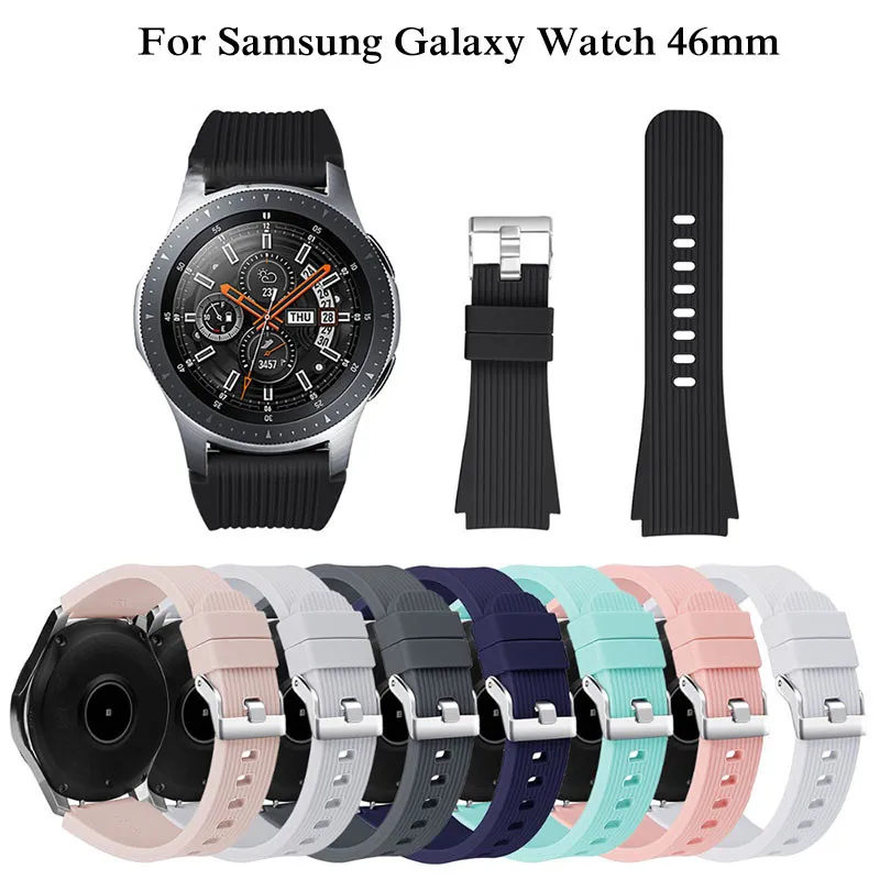 

Ремешок силиконовый для Samsung Galaxy Watch 46 мм, оригинальный сменный спортивный браслет в полоску, 22 мм, Oct30