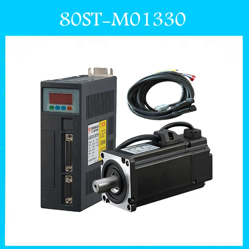80ST M01330 220V 400W AC Серводвигатель 0.4KW 1.27N. M. 3000 об/мин однофазный ac привод постоянный