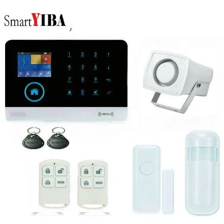 SmartYIBA WIFI GSM GPRS English France Switchable RFID card Wireless Home Security Arm Disarm Alarm system APP Remote Control