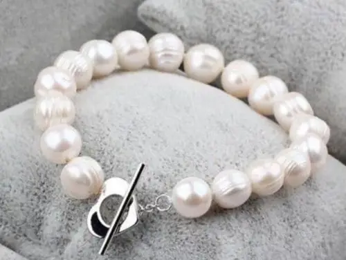 

Hot sell Noble- 9-10MM white baroque freshwater cultured pearl bracelet 7.5-8"@^Noble style Natural Fine jewe SHIPPING new >>fre